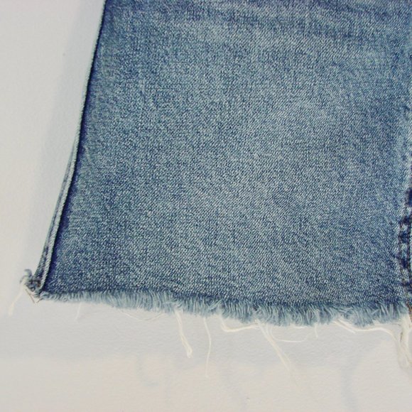 Free People We The Free Zip It Up Denim Jean Mini Skirt Raw Hem Festival Size 24 - Picture 7 of 14